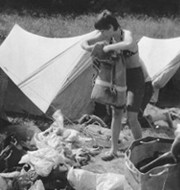 Dívčí oddíl na samostatném táboře na Antýglu 1978